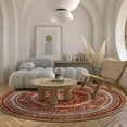 thumbnail image 5 of SIXHOME Boho Round Rugs for Living Room Washable Rugs 6Ft Circle Soft Vintage Moroccan Carpet Geometric Indoor Rug for Bedroom Dining Room Office Foldable Nonslip Round Rug Colorful and Green, 5 of 5