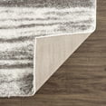 thumbnail image 4 of Hauteloom Mette Living Room, Bedroom Shaggy Area Rug - Bohemian Modern Striped Farmhouse Shag - Fluffy Soft Touch High Pile - Gray, White - 7'10" x 10', 4 of 11