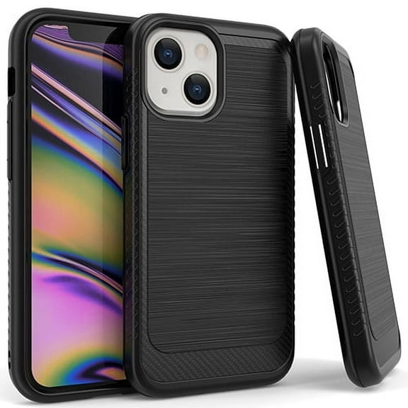 GSA Brushed Case w/Edge Design for Apple iPhone 13 (6.1") Black