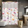 thumbnail image 5 of Watercolor Flower No Hooks Shower Curtain with Snap-in Liner Retro Purple Yellow Floral Garden Shower Curtains for Bathroom, Waterproof, Easy Install, Washable 60"x72", 5 of 9