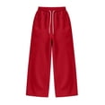 thumbnail image 3 of TKKCS Mens Wide Leg Sweatpants Baggy Drawstring Elastic Waist Lounge Casual Open Bottom Sweat Pants with Pockets Red M, 3 of 3