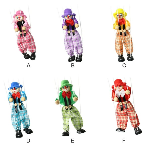 Baohd Pull-line Puppet Doll Hand Marionette Toy Parent-Child Interactive Children's Hands-on Clown Handcraft Toy School Theater Pink