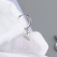 thumbnail image 6 of QQTDFG Punk Dangle Spikes Sterling Silver Huggie Hoop Drop Earrings F1271-Gray-black, 6 of 9