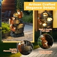thumbnail image 2 of Magic Union Outdoor Water Fountain, Waterfall Indoor Outside Cascading Rock Fountain Garden Decor with Squirrels Decorations, 3 Pinecone-Shaped Rocks Patio Resin Fountains for Yard, Porch and Home, 2 of 8