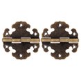 thumbnail image 1 of ColoMX 2 piezas bisagras decorativas retro para puertas de gabinete bisagras de metal antiguas para bisagras de muebles de caja de madera para bisagras de estilo vintage de vestuario, 1 of 8
