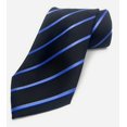 thumbnail image 7 of Scott Allan Collection Black & Blue Tie | Standard Size 3.3" Adult Pin Stripe Necktie Black Tie's, 7 of 7
