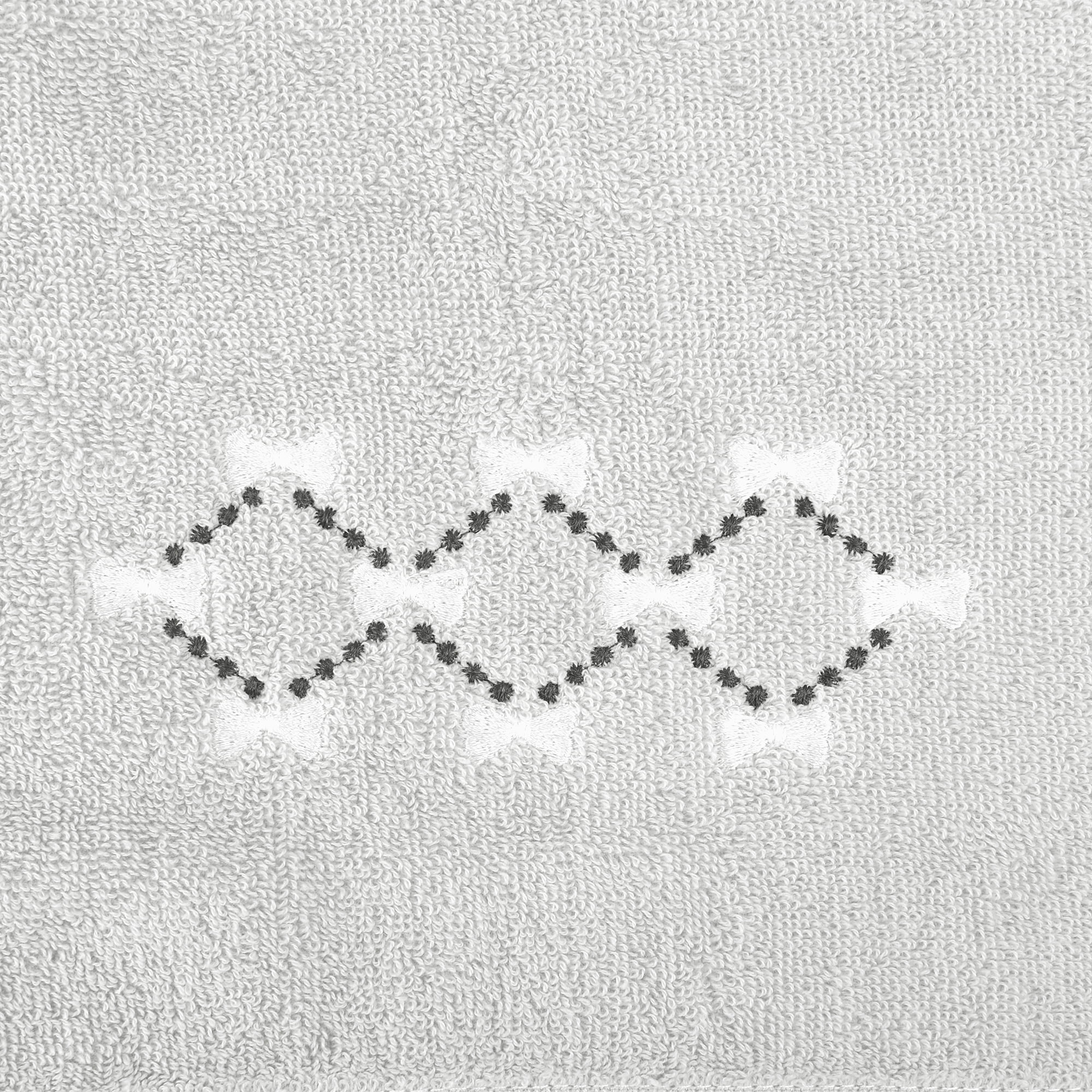 Unique Bargains Hand Towels Embroidered Bow Pattern Towels for Kitchen, Bath Grey 4-Piece
