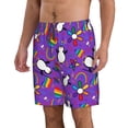 thumbnail image 2 of Zufioo Rainbow Lgbt Penguin for Men's Casual Beach Shorts, Sports Fitness Quick-drying Drawstring Shorts with Pockets for Home Wear-Medium, 2 of 6