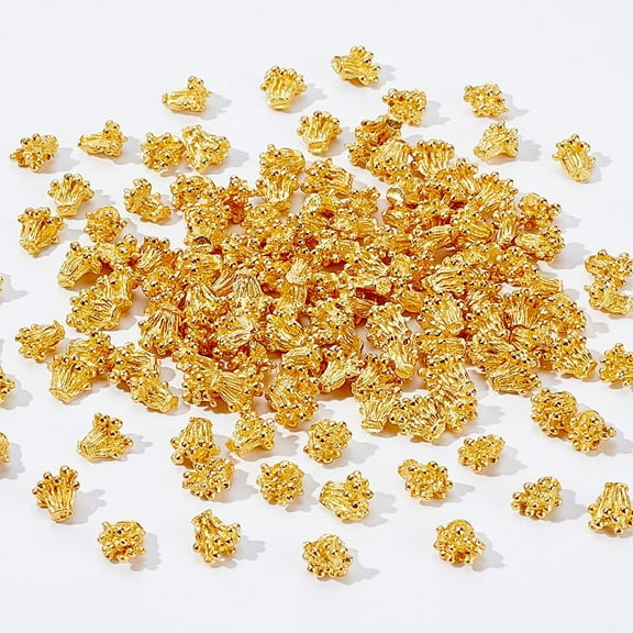 120 Pcs Gold Flower Stamen Alloy 7x6.5mm Pistil Blossom Flower Shapes Connectors Charm Findings Metal Material Bead Caps for Jewelry DIY