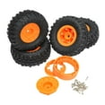 thumbnail image 1 of Yinanstore 1/18 RC Crawler Tires, Offset Wheel Rims Replacement Maintenance Parts Assembly Simulation Wheels for 4WD Climbing Car Model Orange, 1 of 8