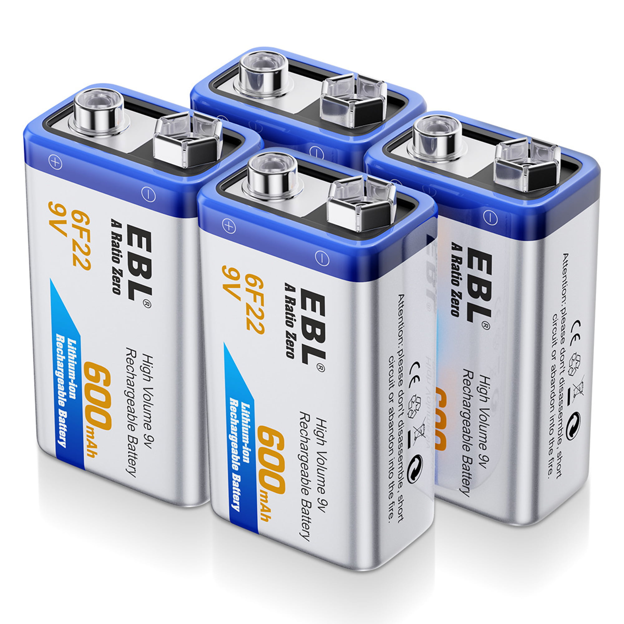 EBL 9V 6F22 Rechargeable Batteries 280/600mAh / AA AAA 9V DC Wall Charger  Lot