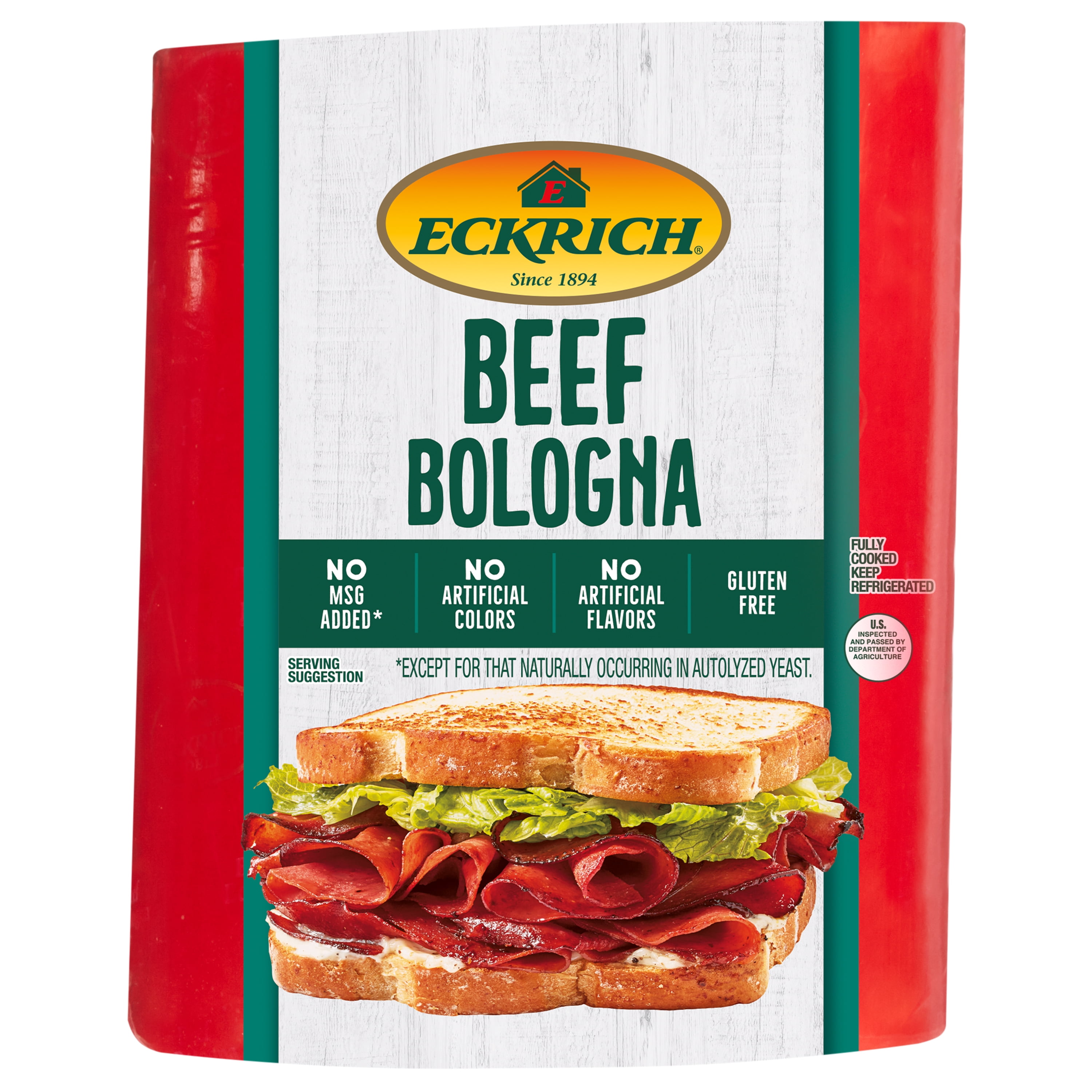 Eckrich Deli Beef Bologna, Fully Cooked, Great for Sandwiches, Deli Sliced