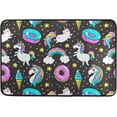 thumbnail image 5 of Coolnut Shower Curtain and Rug Set Unicorns Doughnut Polyester Waterproof Bath Curtain and Mat with Hooks 72" x 72", 5 of 6