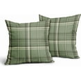 thumbnail image 2 of Sage Green Spring Plaid Pillow Covers 20x20 Set of 2 Buffalo Tartan Print Seasonal Decorative Throw Pillows Outdoor Pillowcase Square Linen Farmhouse Cushion Case Decor for Couch Sofa Bed, 2 of 5