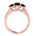thumbnail image 5 of Mauli Jewels Engagement Rings for Women 1 Carat Three Stone Black Diamond Enagement Ring Crafted 4 Prong-Setting 14k Solid Rose Gold, 5 of 8