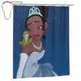 thumbnail image 1 of Cortina de ducha de princesa y sapo, juego de cortinas de ducha con dibujos animados encantadores para el baño de niños, niñas, dormitorios universitarios, accesorios de decoración de baño a prueba, 1 of 8