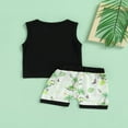 thumbnail image 3 of Boys Sets Letter Crew Neck Sleeveless Vest Tree Shorts, 3 of 6