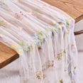 thumbnail image 5 of Spring Summer Florals Seasonal Tulle Table Runner Easter Decor Cheesecloth ,Lace Embroidery Table Runner for Home Party Indoor Decoration, 5 of 5