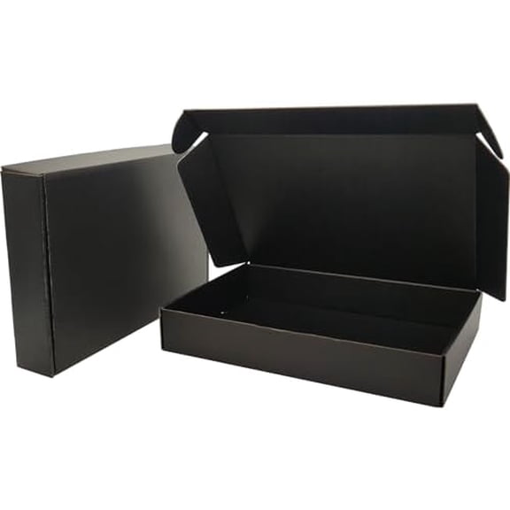Black Shipping Boxes for Small Business Pack of 25-11x8x2 inches Cardboard Corrugated Mailer Boxes for Shipping Packaging Craft Gifts Giving Products