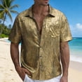 thumbnail image 2 of Tisuna Mens Shirts Short Sleeve Button Down Breathable Summer T-Shirts Mens Classic Collared Beach Shirts For Holiday Casual Wear Gold Size L, 2 of 6