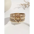 thumbnail image 5 of QQTDFG 1pc Bohemian Layered Braided Detail Rhinestone & Heart Decor Bangle For Women-default, 5 of 5