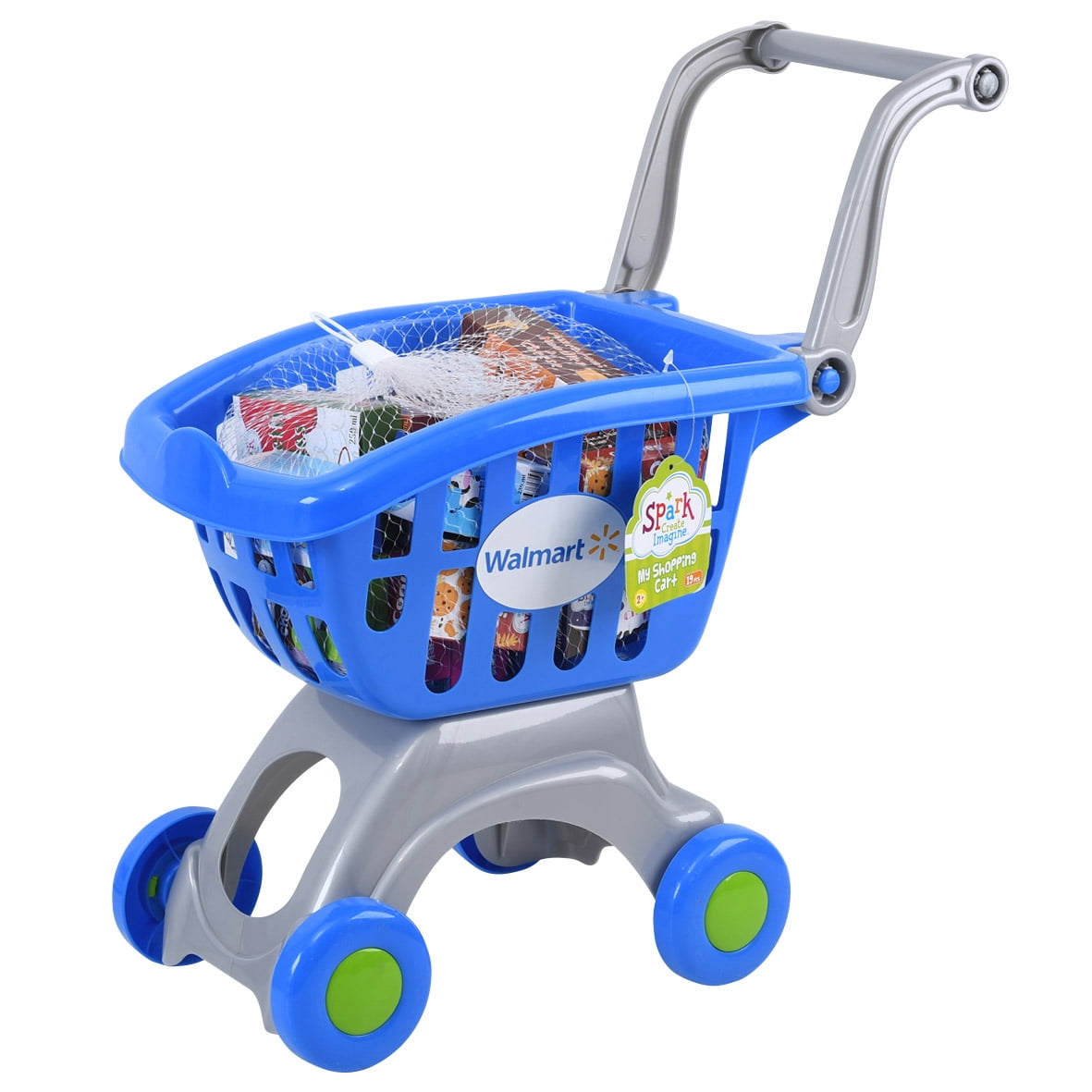 Play Toy NEW Kids Childrens Supermarket Trolley Blue Miniature Shopping 