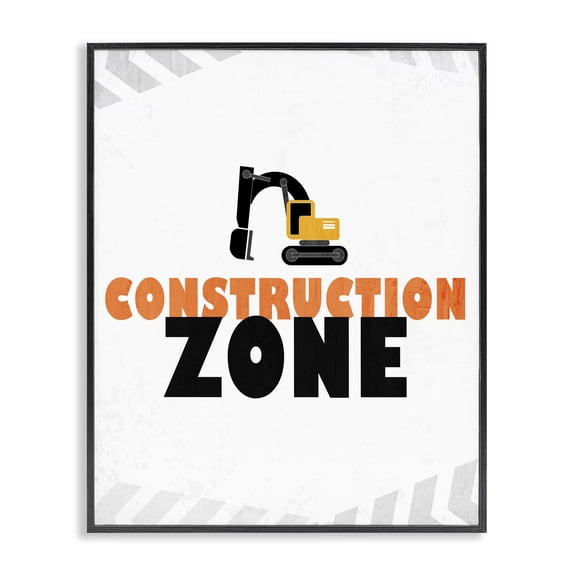 Construction Zone Minimal Black Framed Giclee Art, design by Kim Allen