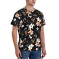 thumbnail image 2 of Bixox Men's Lilies Flowers Printed Short Sleeve Skinny Athletic T-Shirt, 2 of 6
