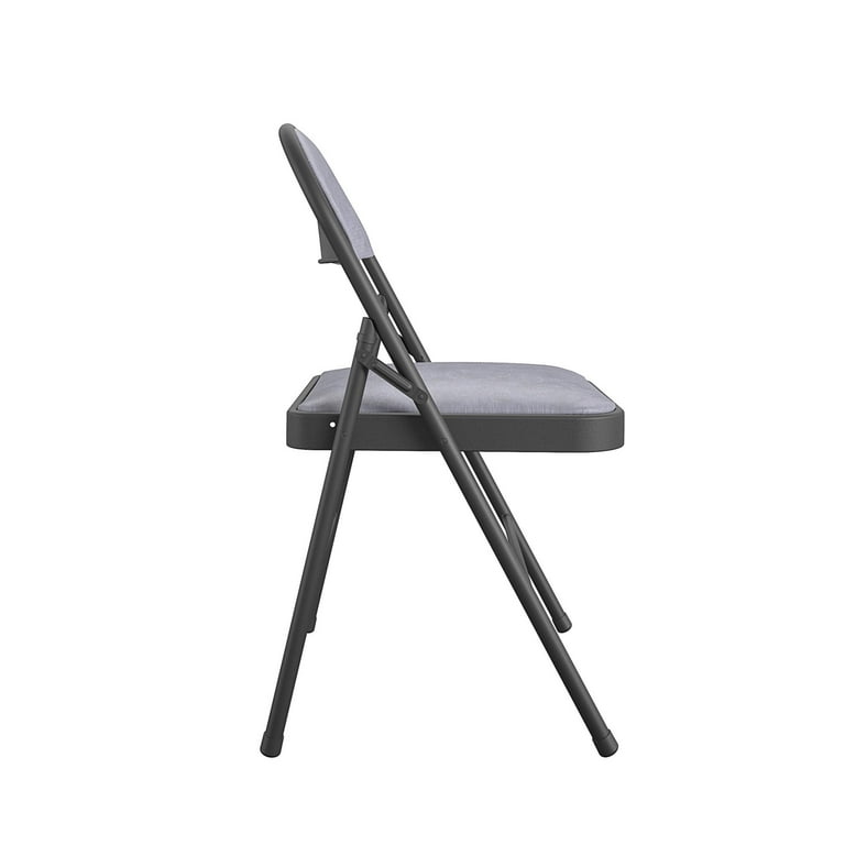 Mainstays Fabric Padded Folding Chair, Black, 4 Count