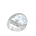 thumbnail image 4 of CHOOSE YOUR COLOR Large Bling Clear CZ Ring .925 Sterling Silver Band White Female Size 6, 4 of 4
