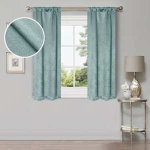 Superior Wave Blackout Curtain Panel Set 26" x 63" Teal