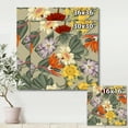 thumbnail image 4 of Designart ' Ancient Exotic Flowers In Orange and Yellow ' Traditional Canvas Wall Art Print, 4 of 4
