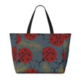 thumbnail image 2 of Pofeuu Ladybug Print Beach Bag,Waterproof Sandproof Beach Tote Bag, Large Capacity Foldable Beach Bags for Women, 2 of 7