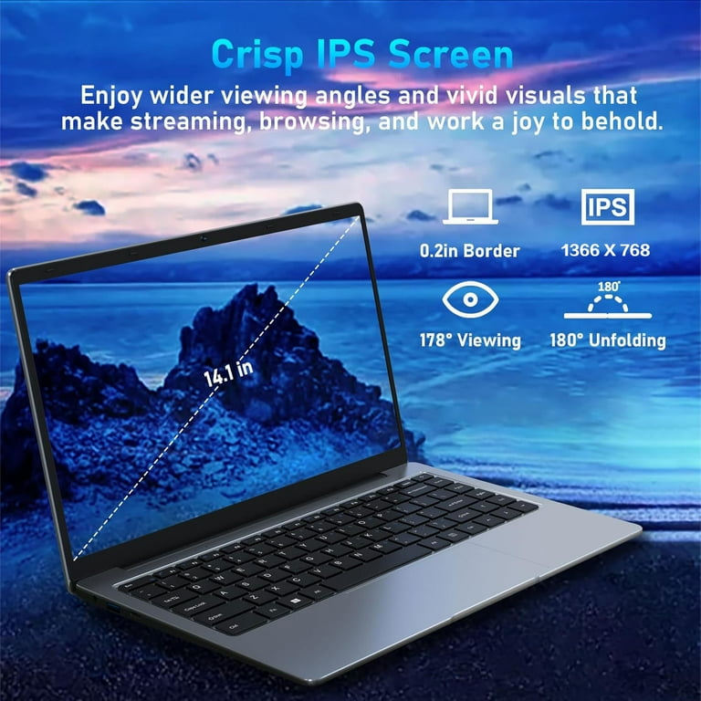 ESOOR 14.1 inch Lightweight Business Laptop Computer Windows 11