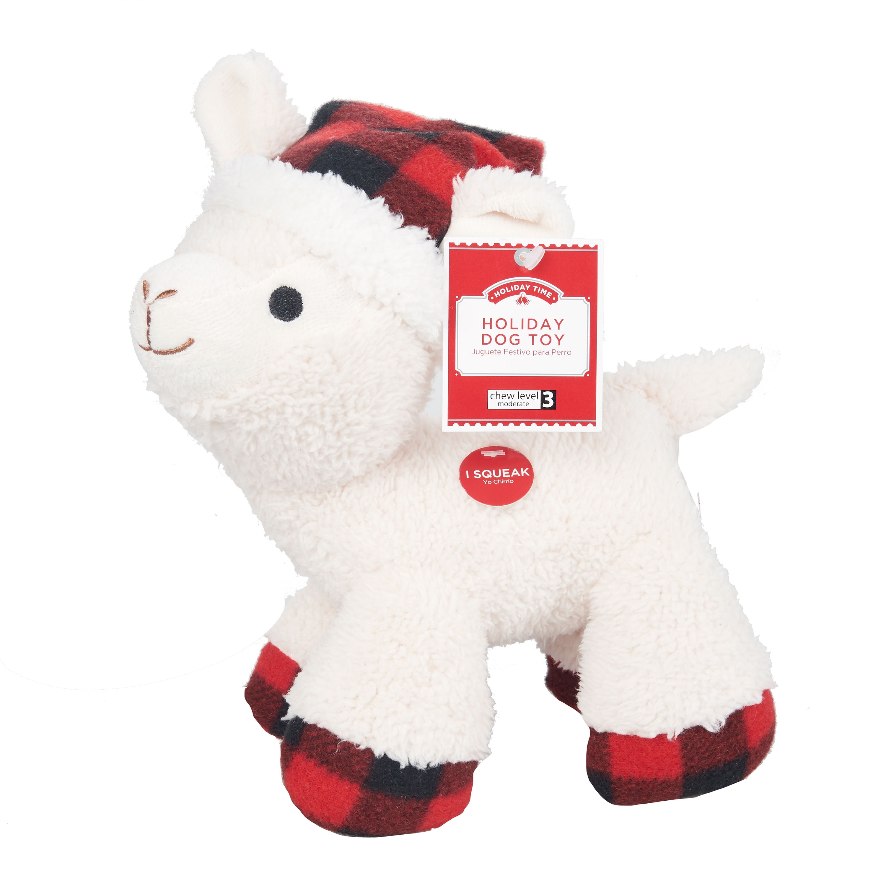 Holiday Time Plush Holiday Dog Toy, Lamb
