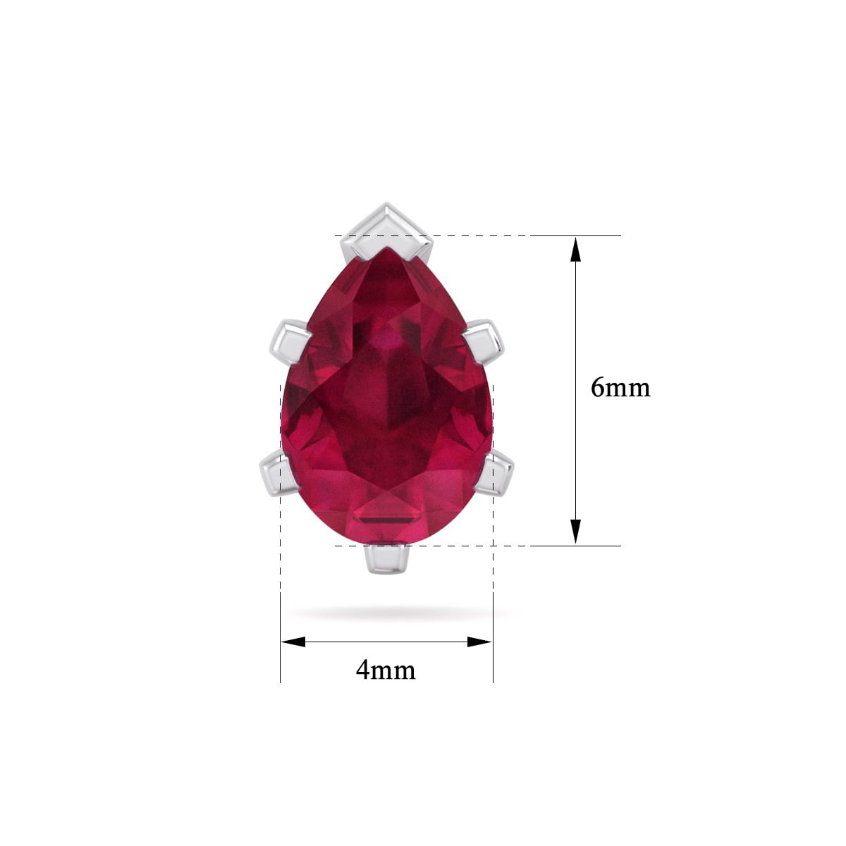 SuperJeweler 1 Carat Pear Shape Ruby Stud Earrings In Sterling Silver For Women