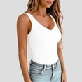 thumbnail image 5 of Only Moment off White Tank Tops for Women Polyester,Spandex V Neck Ribbed Knit Slim Fitted Basic Cami Xl, 5 of 7