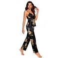 thumbnail image 2 of A AGROSTE Women's Silk Satin Pajamas Set 2 Pcs Floral Silky Pj Sets Sleepwear Cami Nightwear with Pant, 2 of 7
