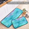 thumbnail image 5 of 2-Piece Kitchen Rugs Set Non-Slip Mats Carpet Floor for Kitchen, Bathroom (19.7"x27.6" & 19.7"x47.2") Pastel Blue Dandelions, 5 of 7