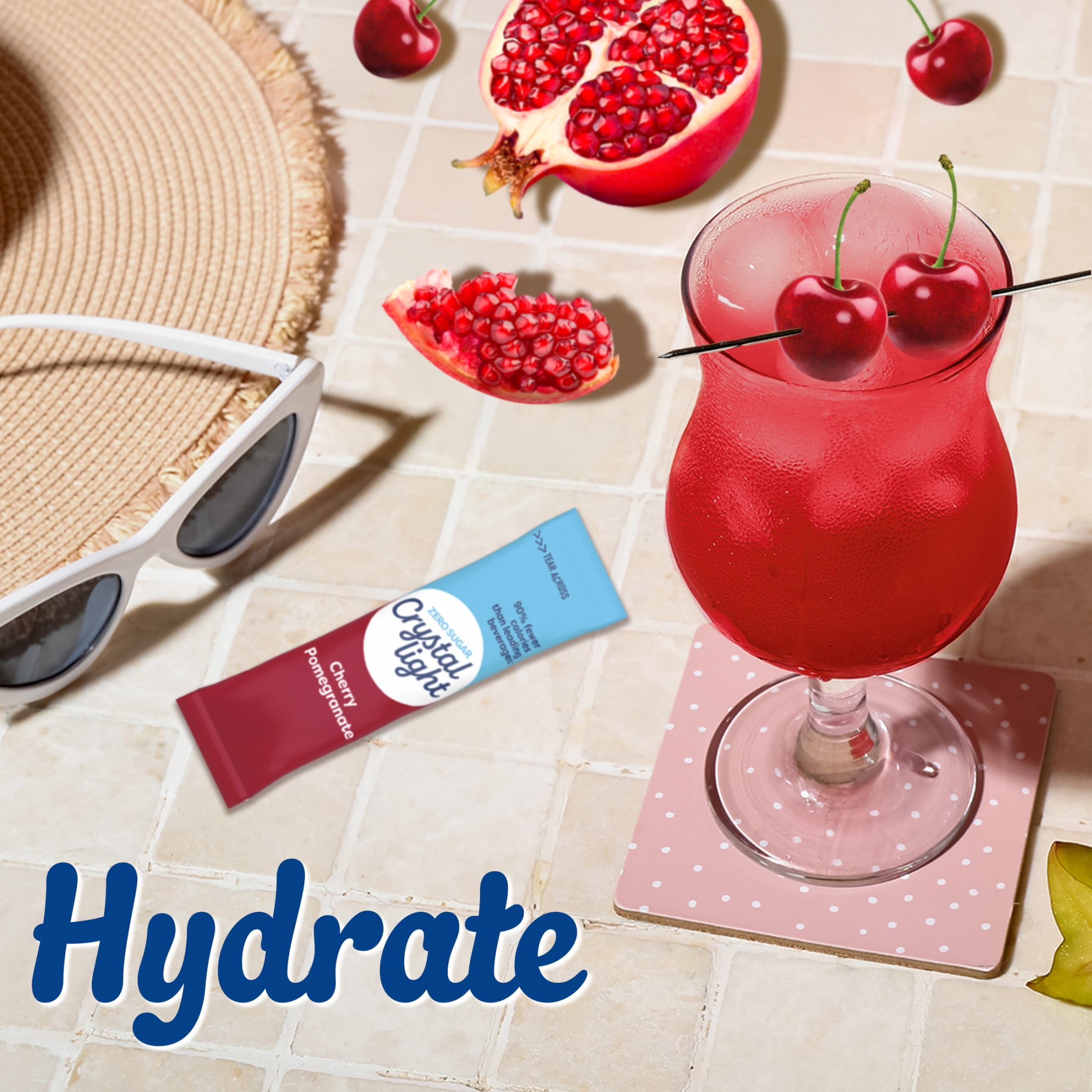(3 pack) Crystal Light Drink Mix, 5 Pitcher Packets, for Flavorful Hydration and Shareable Refreshment, Cherry Pomegranate, flavored with other natural flavor, Zero Sugar, Low Calorie, 2.2 oz