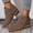 Coffee, variant on Women's Ankle Boots Low Heel Chunky Short Booties Side Zipper Shoes with Pointed Toe