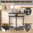 thumbnail image 6 of Oufan Unique Half Moon Design End Table with Sliding Rattan Door,Elegant Semi-circle Entryway Console Table with 2 Rattan Storage Cabinet and Bottom Shelf for Living room, Bedroom, Study, Hallway, 6 of 9