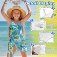 thumbnail image 5 of SEANATIVE 7-8 Year Kid Girl Swimsuit with Mesh Skirt Coverup One Piece Bathing Suit Comfortable Stretch Summer Swimwear with Adjustable Strap, Tropical Island Palm Leaf Sailboat Blue, 5 of 7