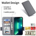 thumbnail image 4 of for Samsung Galaxy S25 Wallet Case with RFID Blocking Card Holder,Magnetic PU Leather with Hand Strap Folio Flip Kickstand Shockproof Cover Women Men For Samsung Galaxy S25,Gray, 4 of 10