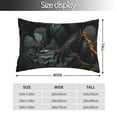 thumbnail image 2 of Goofa Full Moon Black Dragon Print Plush Throw Pillow Case, Soft Velvet with Hidden Zipper, Decorative Cushion Cover for Sofa, Bed, Car, and Home Décor-14"x20", 2 of 3