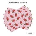 thumbnail image 2 of Placemats Set Of 4 / 6, Watermelon Ice Cream Placemats For Dining Table Indoor/Outdoors Heat Resistant Washable Placemats 18" X 12", 2 of 8