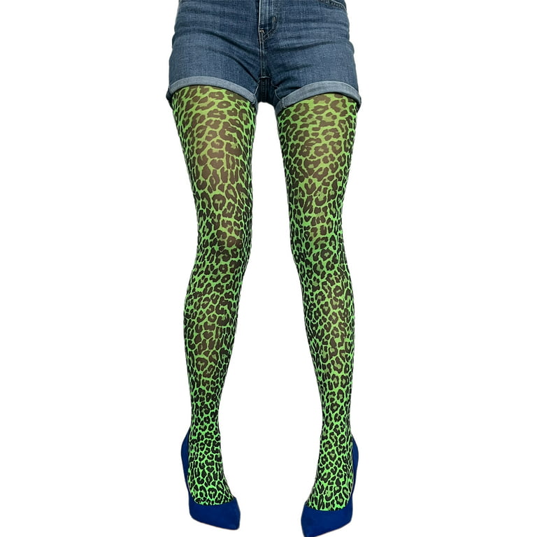 Green Leopard Tights for Women Malka Chic 