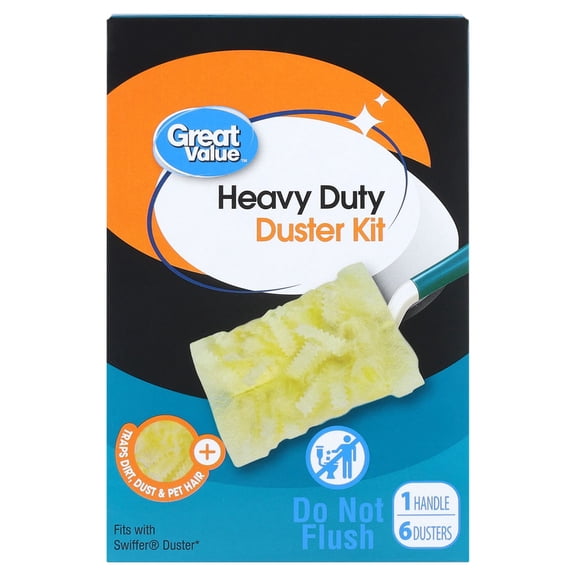 Great Value Heavy Duty Duster Kit with 1 Handle and 6 Disposable Refills