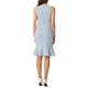 thumbnail image 3 of INSPIRE CHIC Vestido de Tweed sin mangas con escote en V y volantes, vestido ajustado tipo sirena M Blanco Azul, 3 of 6