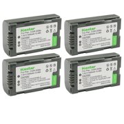 Kastar 4-Pack CGR-D08 Battery Replacement for Panasonic CGA-D28S, CGA-D28SE/1B, CGA-D320, CGA-D320A/1B, CGA-D320E/1B Battery, Panasonic DE-A20, DE-A88C, VSK0581, AG-B23P Charger